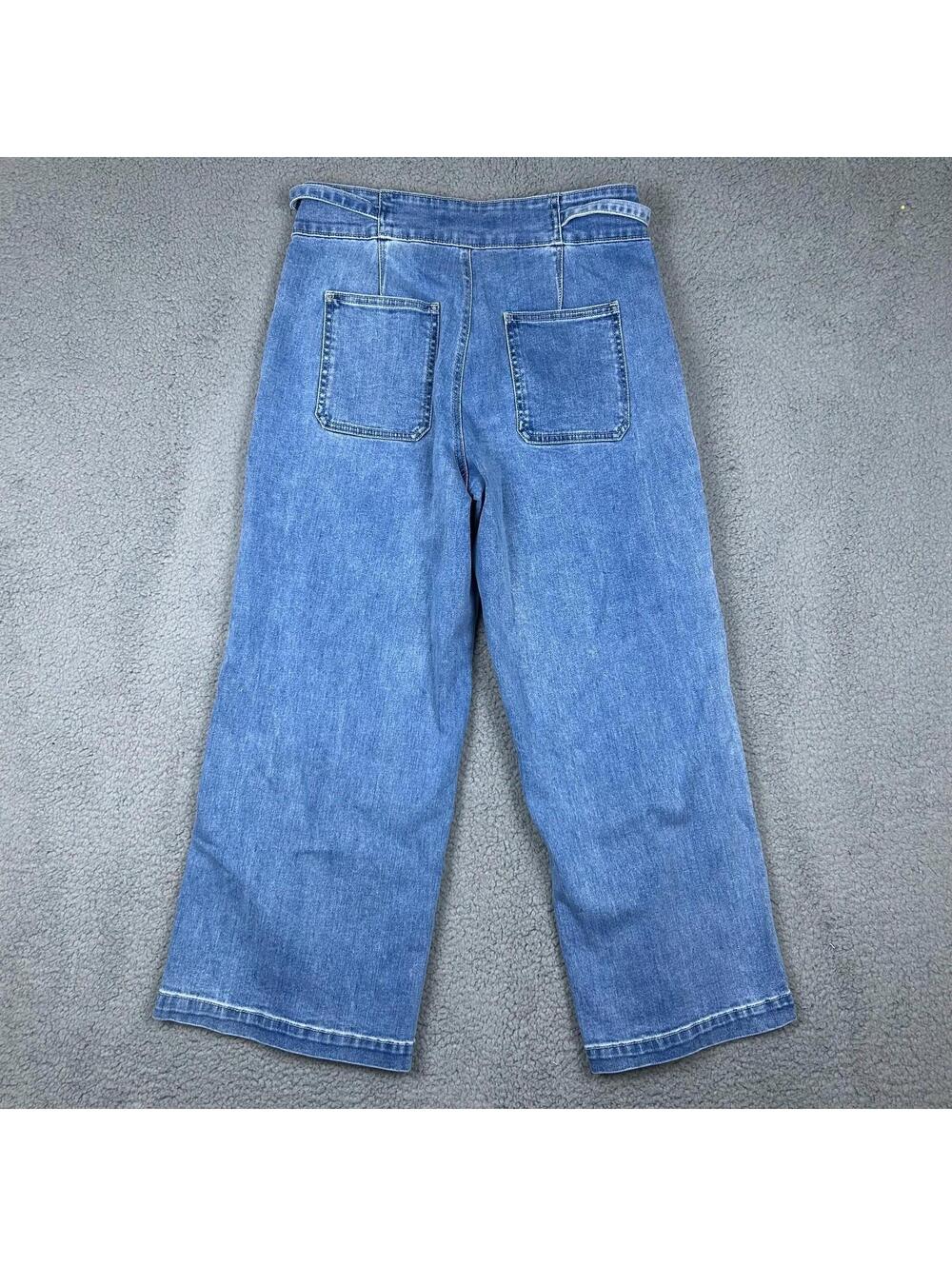 Hudson Los Angeles Womens Wide Leg Belted Jeans Size 8/29 Blue Faded Denim - Picture 3 of 12
